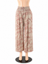 Streetwear Society cream/pink Pant Cream & Pink Tropical Leaf Palazzo Pants Size Medium - Size M