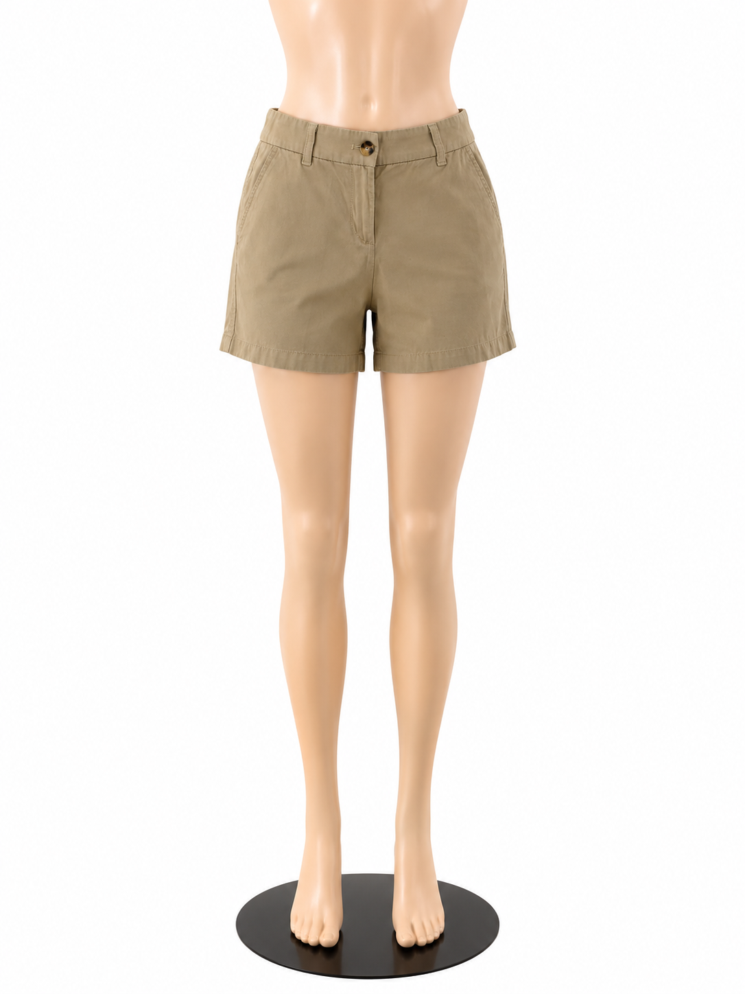 J.Crew Classic Chino Shorts Khaki Cotton Mid Rise Size 2