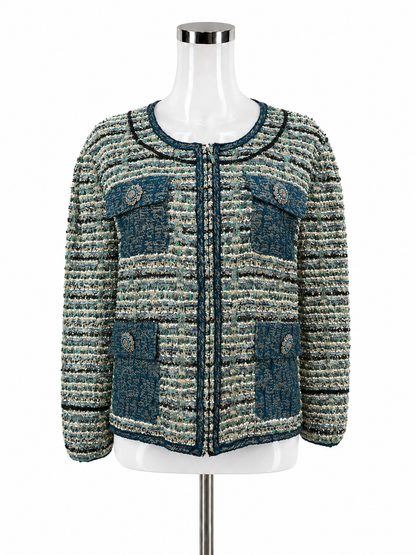 st john Size 16 brown/turquoise Tweed Pre-Owned Ladies New With st john Size 16 brown/turquoise Tweed Pre-Owned Ladies New With