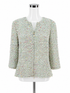St. John Collection white/aqua/pink Jacket Pastel Tweed Boucle Knit Jacket Size 18 - Size 16
