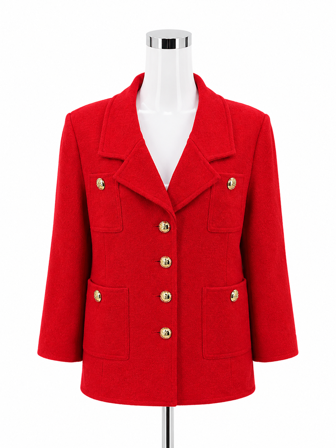 St. John Red Santana Knit Jacket Blazer Size 16 NWT