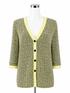 St. John Collection Navy/yellow Jacket Citron & Navy Boucle Knit Topper Jacket NWT Size XL - Size XL