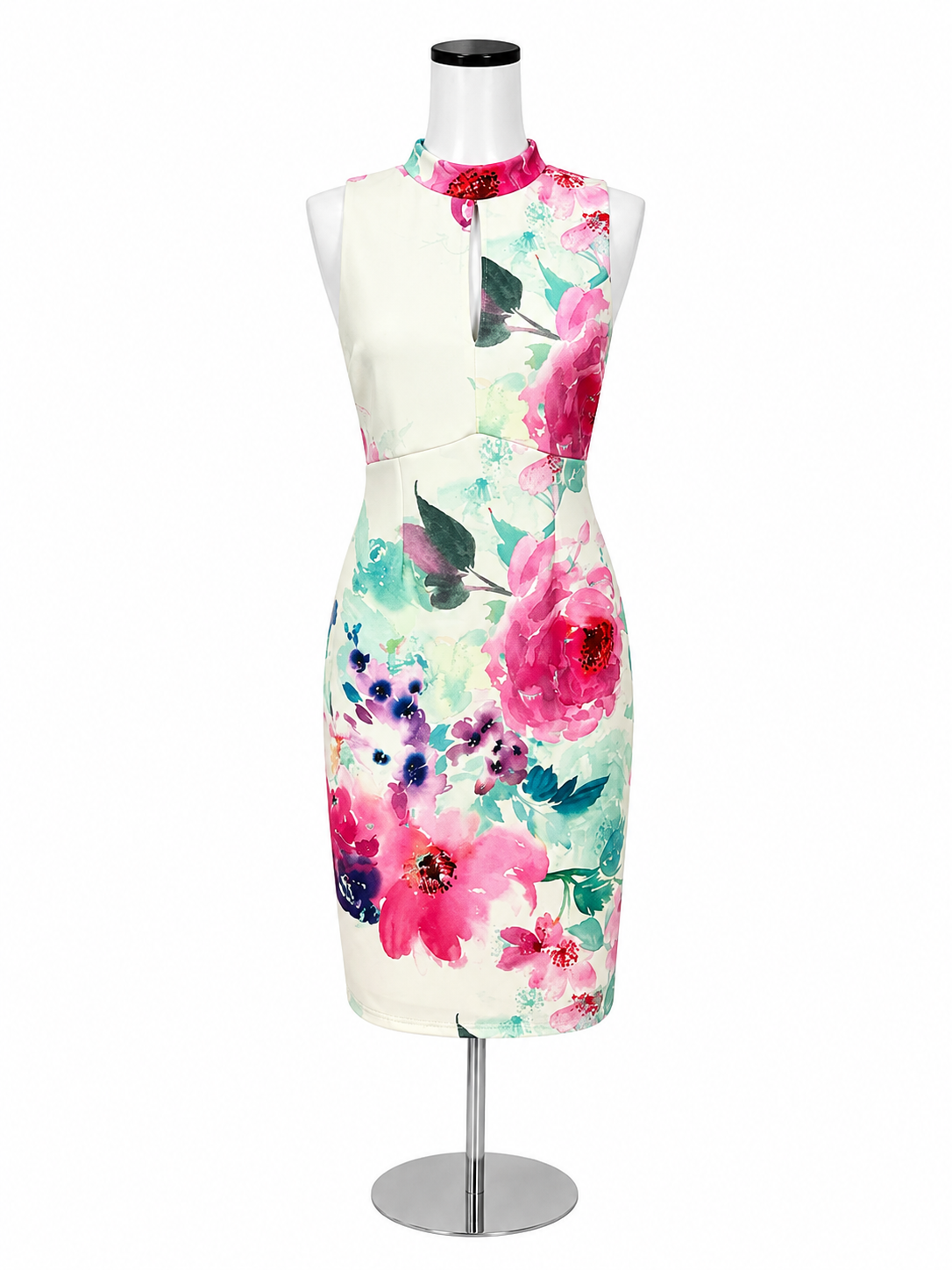 NY &amp; Company Floral Mock Neck Sheath Dress Women&