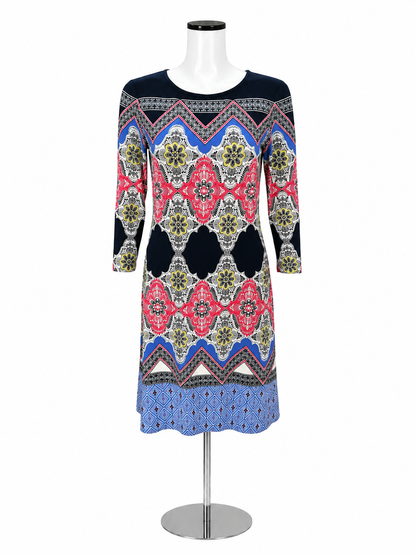 Donna Morgan Mosaic Medallion Print Shift Dress Size 4