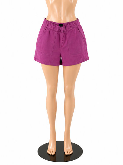 J. Crew Seaside Linen Blend Pull-On Shorts XXS Fuchsia Pink
