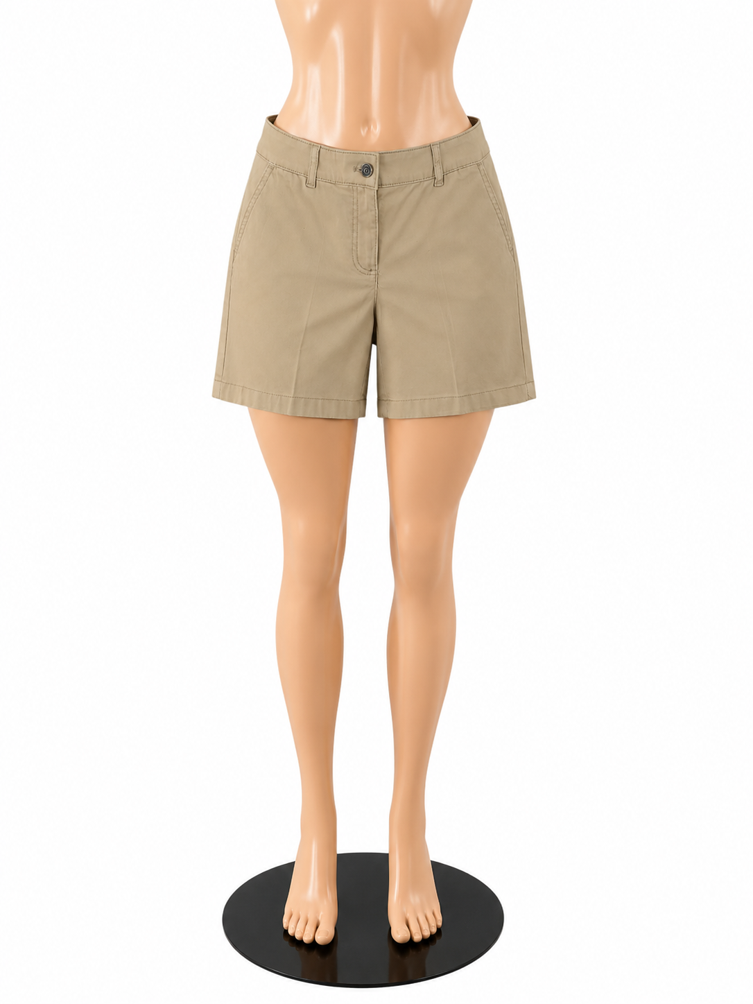 White House Black Market The 6-Inch Tailored Chino Shorts Khaki Size 2 NWT