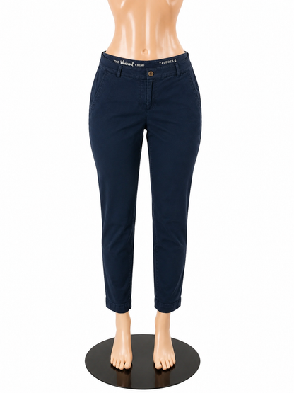 Talbots The Weekend Chino Pants Size 6 Navy Blue Cropped Ankle