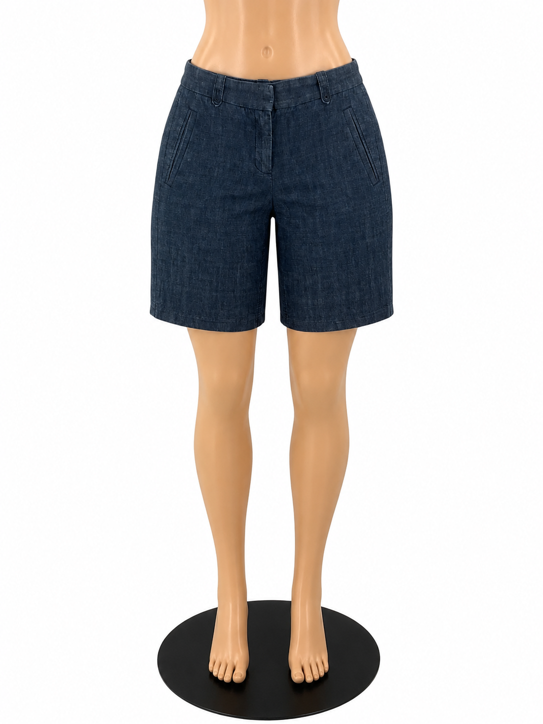 J.Crew CityFit Bermuda Shorts Blue Cotton Chambray Size 2