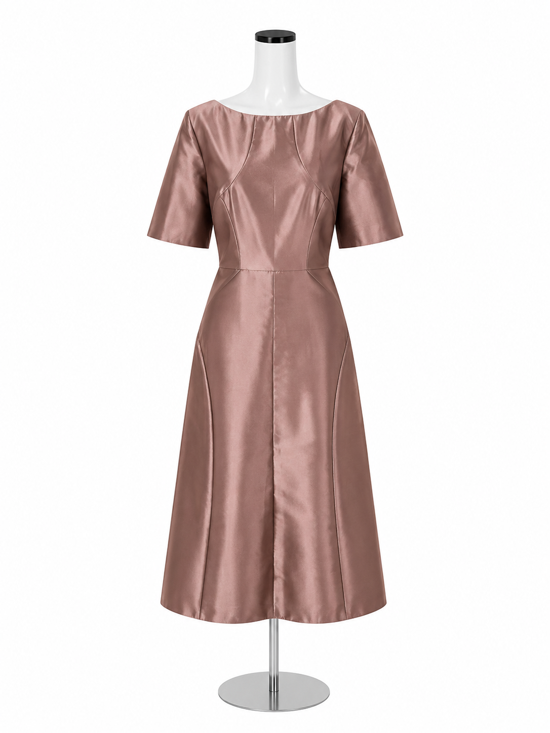Kay Unger New York Mauve Mikado Tea-Length Dress Size 12 NWT