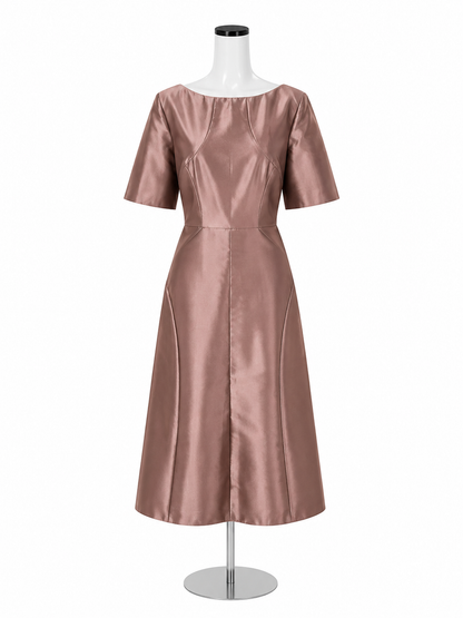 Kay Unger New York Mauve Mikado Tea-Length Dress Size 12 NWT