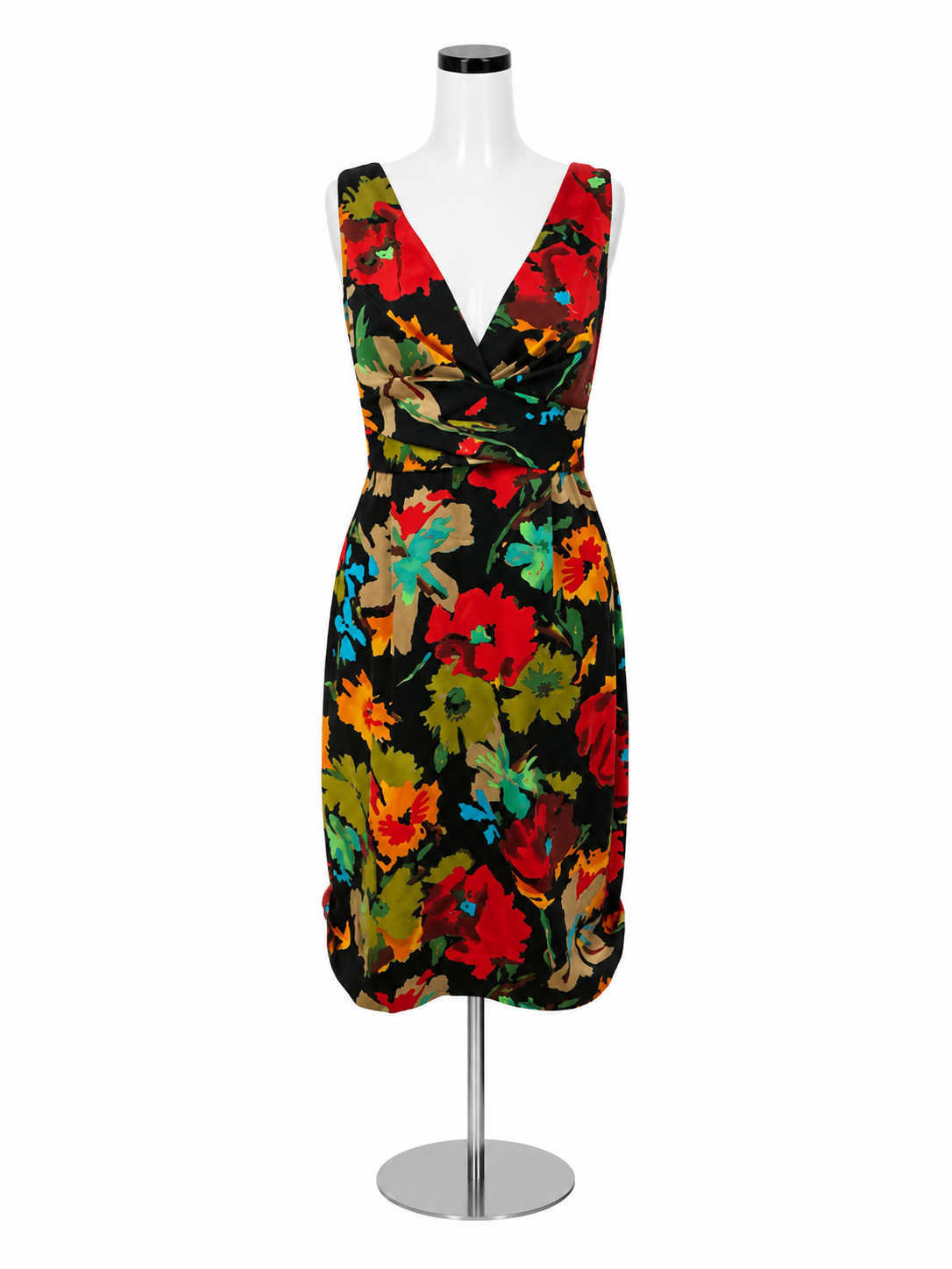 Donna Ricco New York Floral Faux Wrap Sheath Dress Size 8