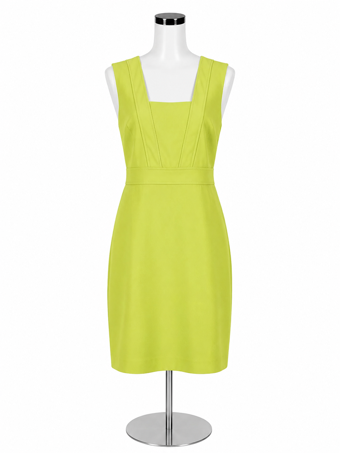 Ann Taylor Neon Yellow Square Neck Sheath Dress Size 6