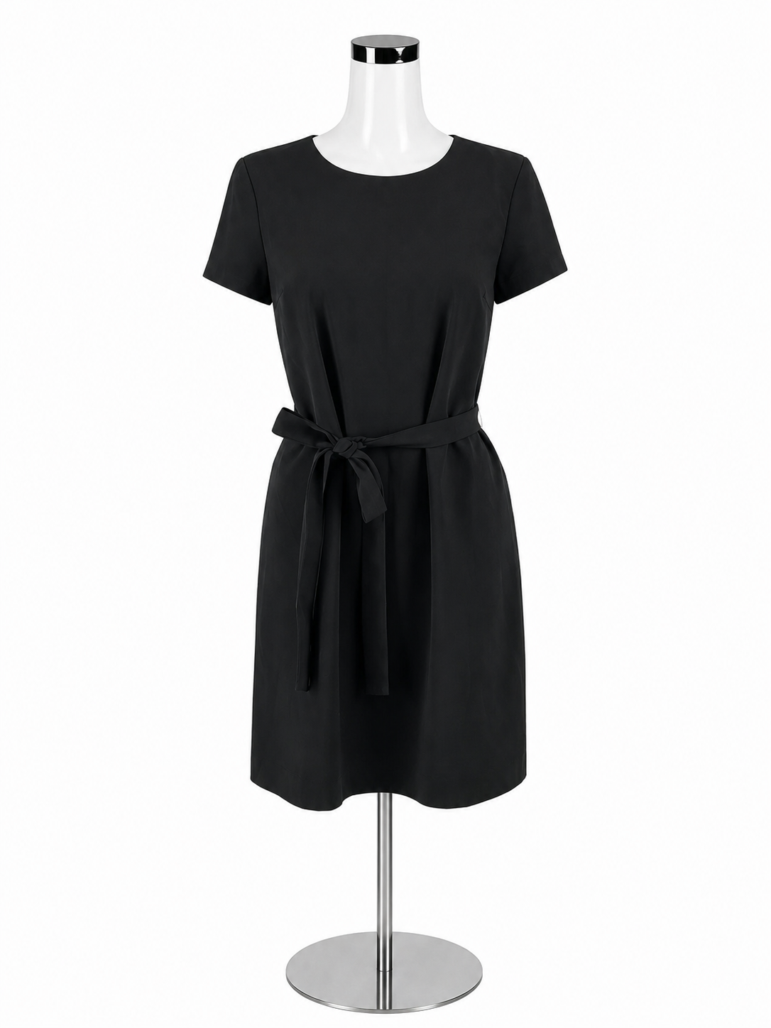J.Crew Black Tie-Waist Short Sleeve Shift Dress Size 4