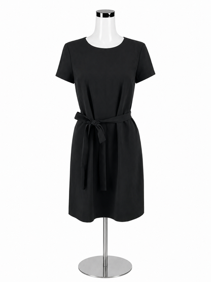 J.Crew Black Tie-Waist Short Sleeve Shift Dress Size 4
