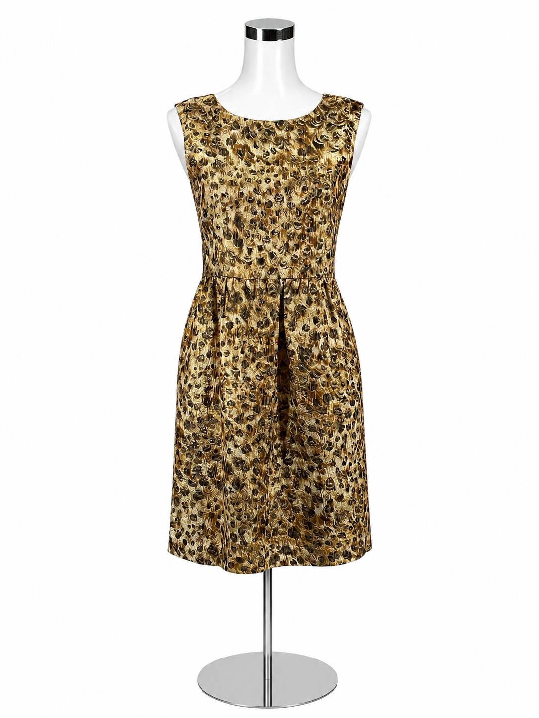J. Crew Collection Metallic Leopard Jacquard Bow Back Dress Size 4