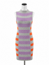 Daily Practice by Anthropologie gray/purple/orange Sleeveless Striped Midi Sweater Dress Size Large NWT - Size L