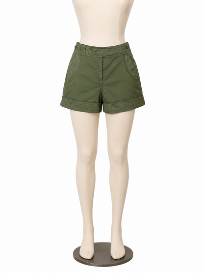 Rag &amp; Bone Field Chino Utility Shorts Dark Khaki Green Size 2