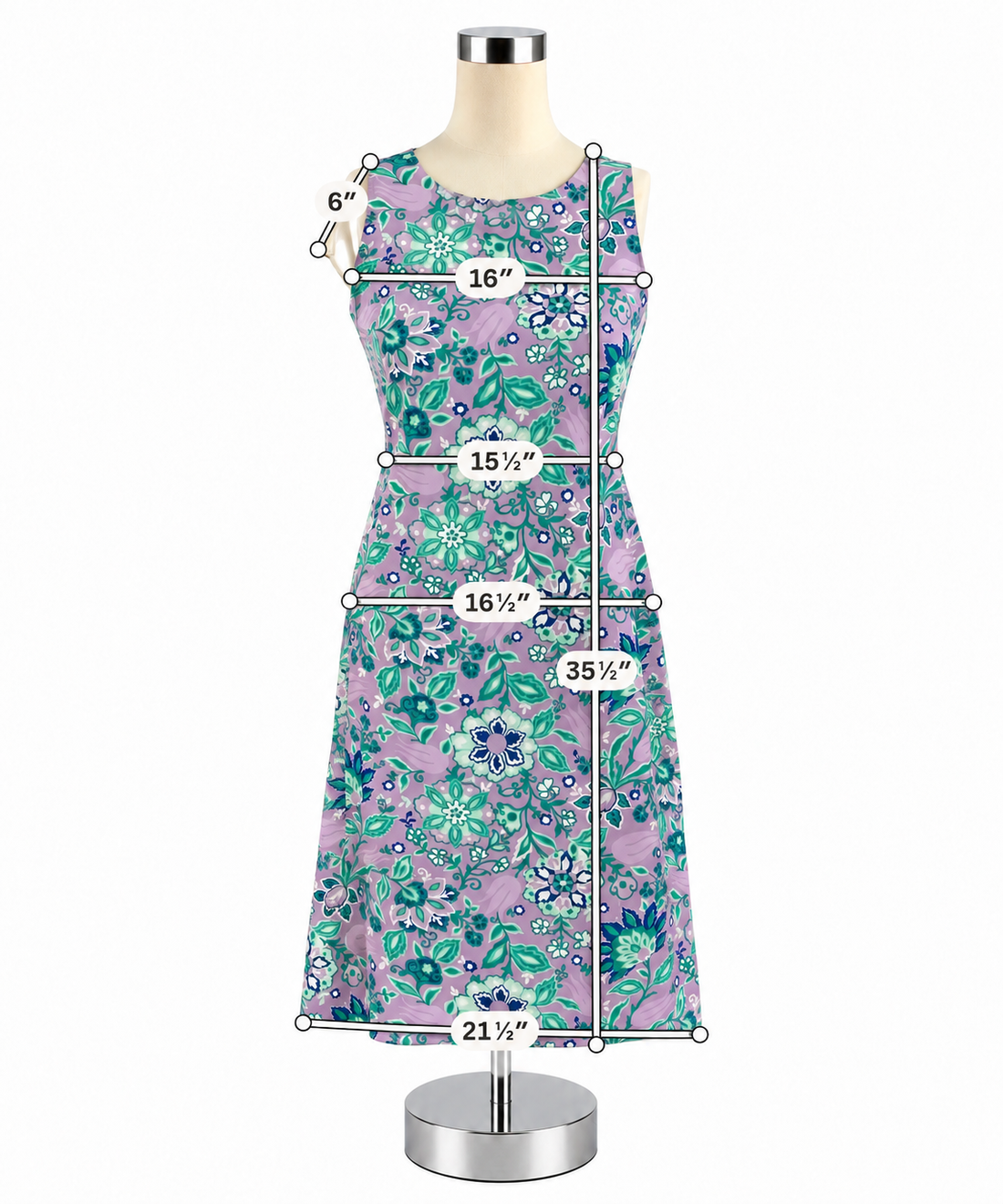 Talbots Petite Floral Keyhole Back Sheath Dress Lavender Green Size Small Petite