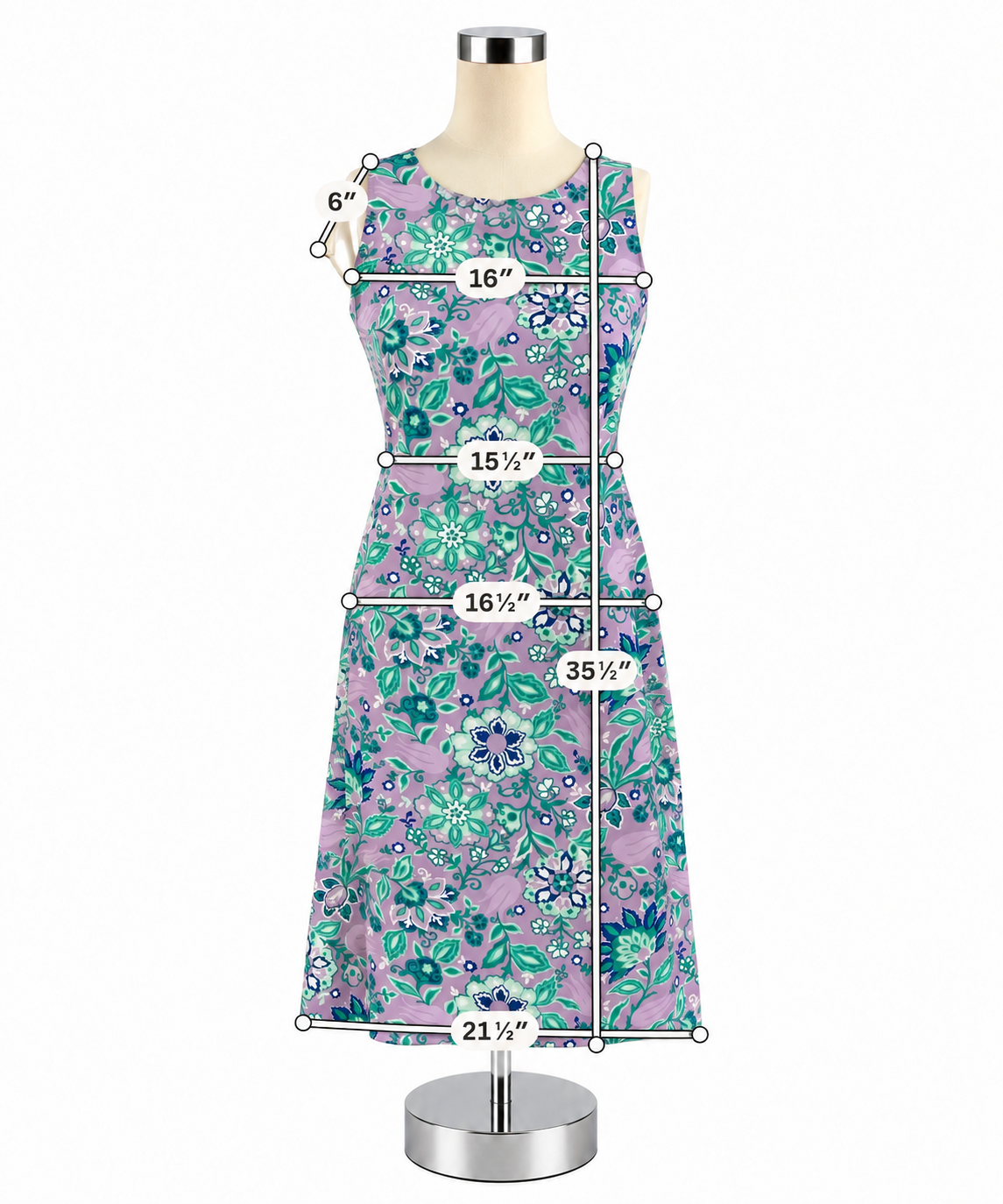 Talbots Petite Floral Keyhole Back Sheath Dress Lavender Green Size Small Petite