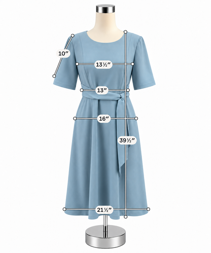 Adrianna Papell Light Blue Crepe Short Sleeve Sheath Midi Dress Size 8 - ONLINE ONLY