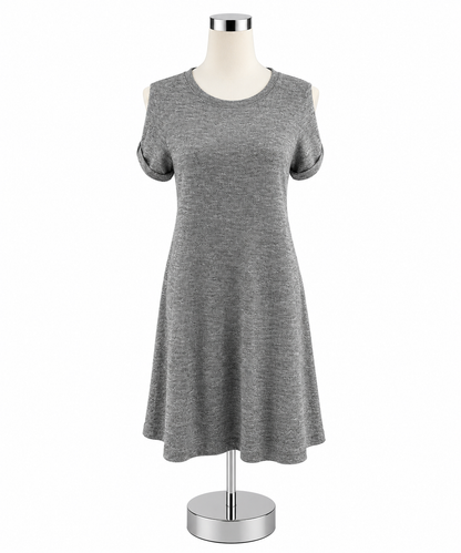 LOU &amp; GREY for LOFT Heather Gray T-Shirt Swing Dress Size Small