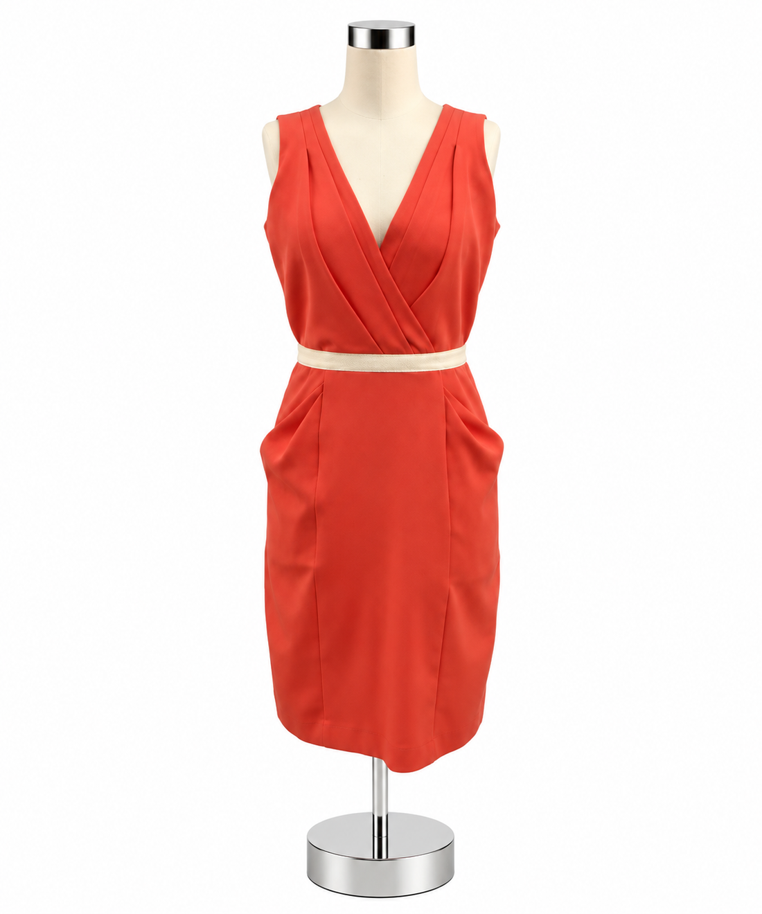 The Limited Coral Faux Wrap Sheath Dress with Belt Size 6 NWT - ONLINE ONLY