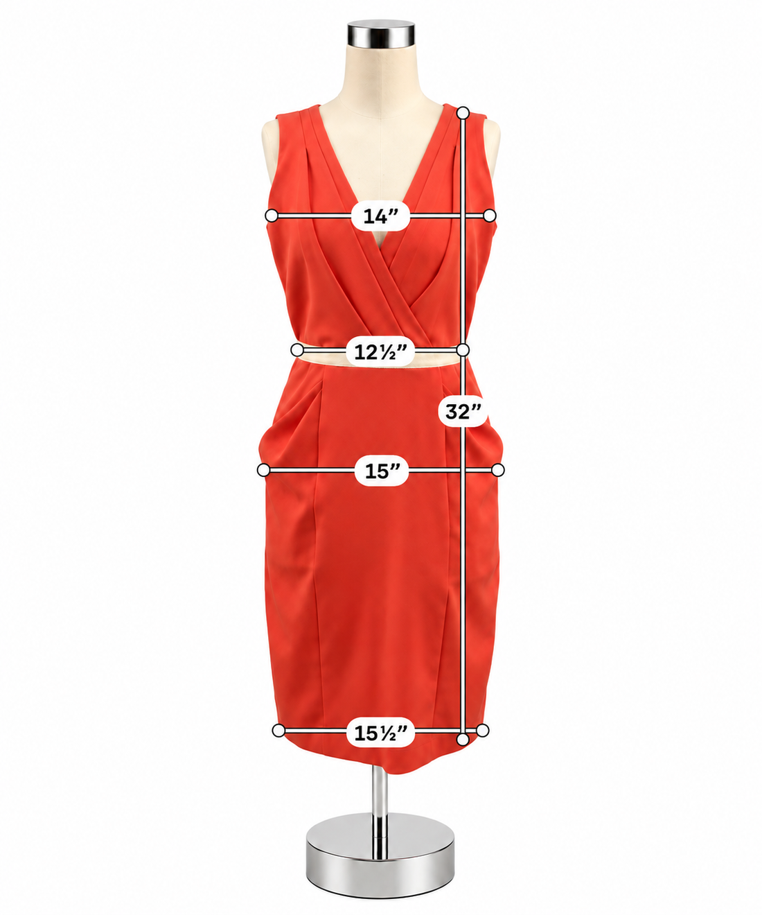 The Limited Coral Faux Wrap Sheath Dress with Belt Size 6 NWT - ONLINE ONLY