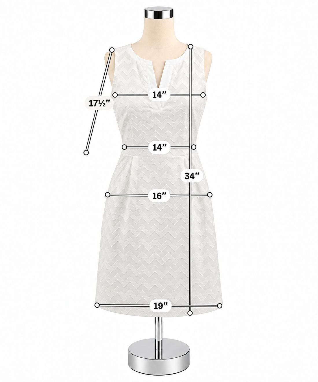 Tommy Hilfiger White Textured Jacquard Sleeveless Dress Size 2 - ONLINE ONLY