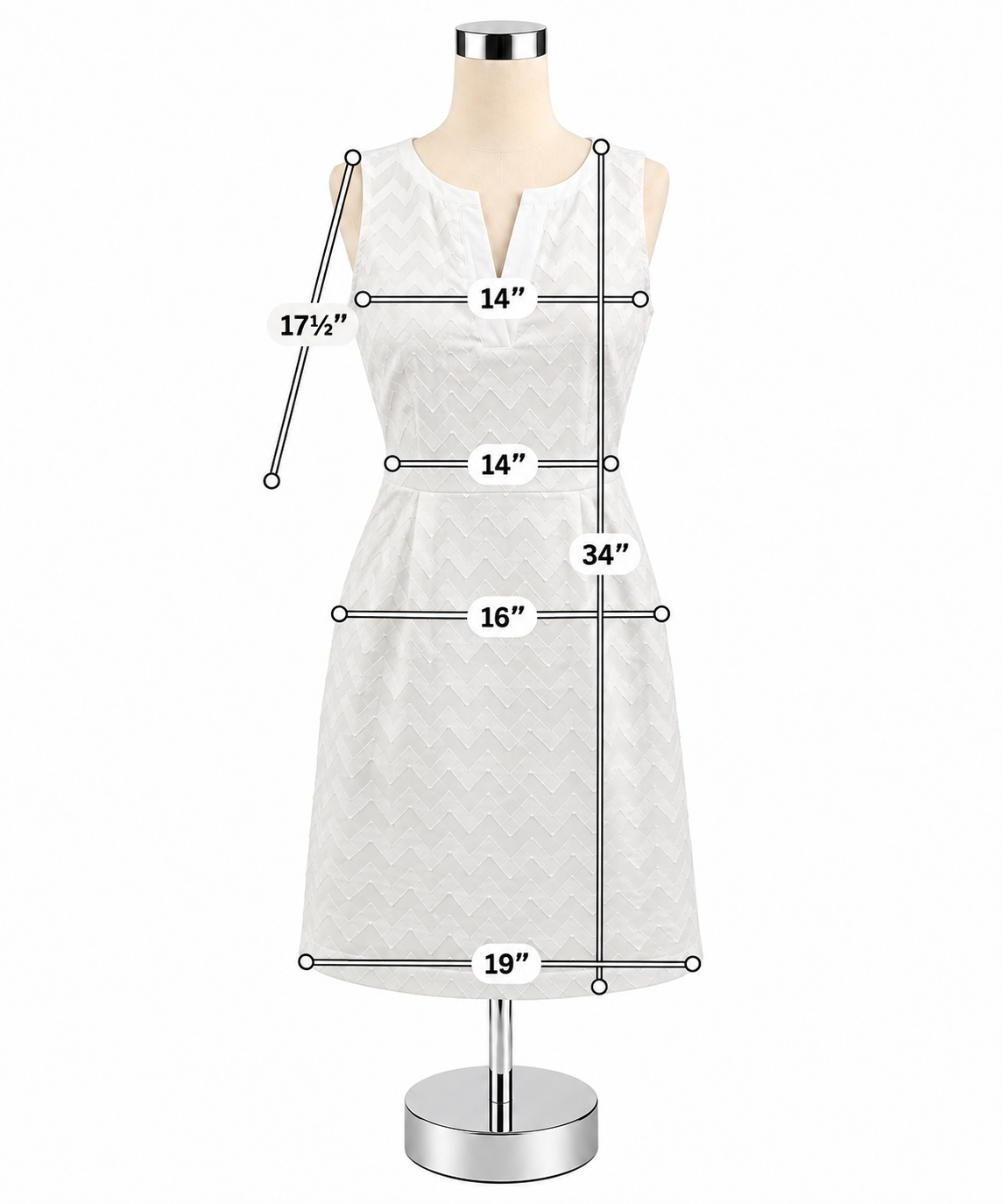 Tommy Hilfiger White Textured Jacquard Sleeveless Dress Size 2 - ONLINE ONLY