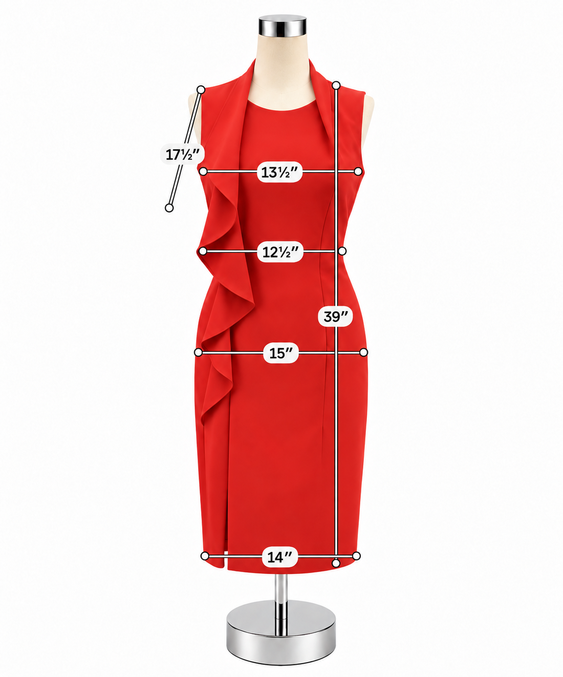 Antonio Melani Coral Red Ruffle Front Sheath Dress Size 2 - ONLINE ONLY