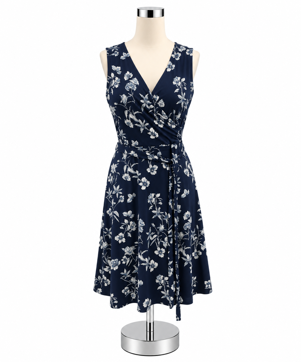 41 Hawthorn Kamile Floral Faux Wrap Dress Navy White Size Small - ONLINE ONLY