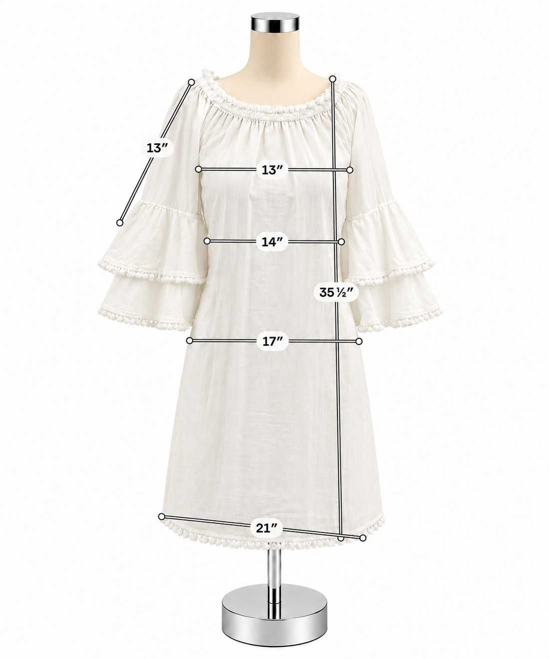 Boston Proper White Frayed Off-The-Shoulder Tunic Dress NWT Size XS - ONLINE ONLY
