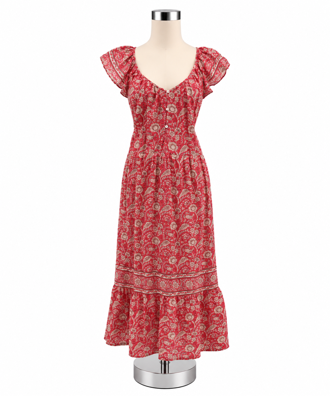 Velvet by Graham &amp; Spencer Floral Paisley Boho Maxi Dress Large - ONLINE ONLY