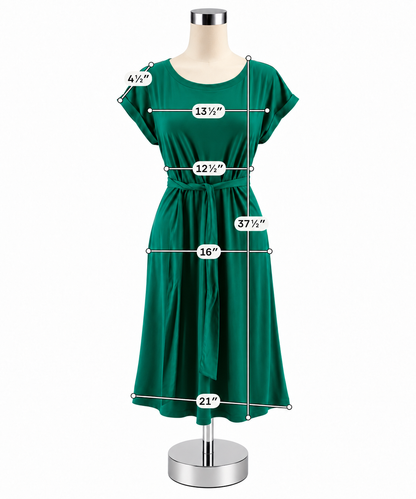 LOFT Green Tie Waist Pocket T-Shirt Dress Size Small - ONLINE ONLY