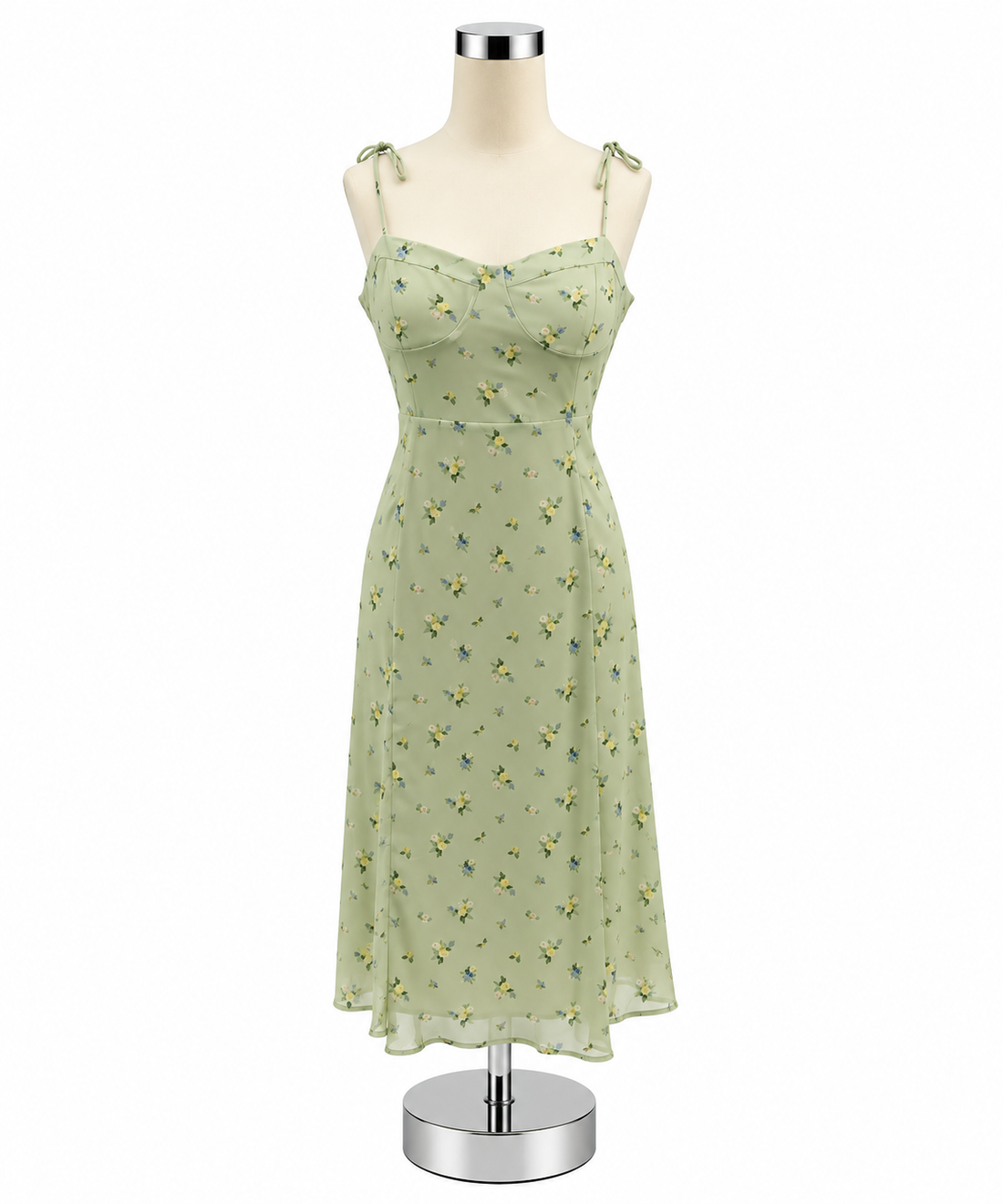 Forever 21 Floral Mini Dress Sleeveless Sundress Mint &amp; Yellow Size Large - ONLINE ONLY