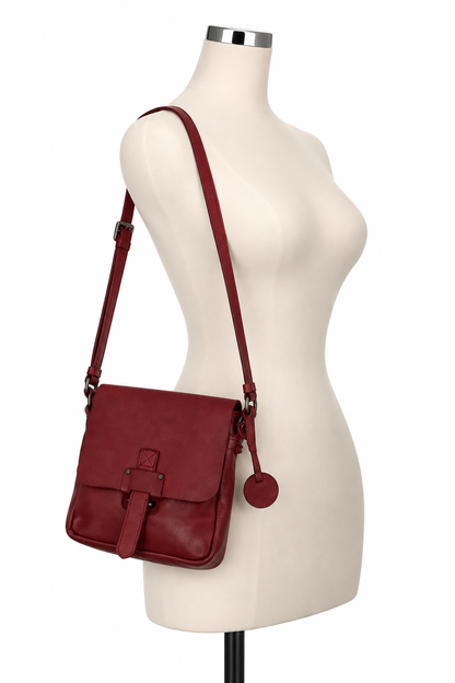 Harbour 2nd Vintage-Inspired Red Leather Crossbody Purse - ONLINE ONLY