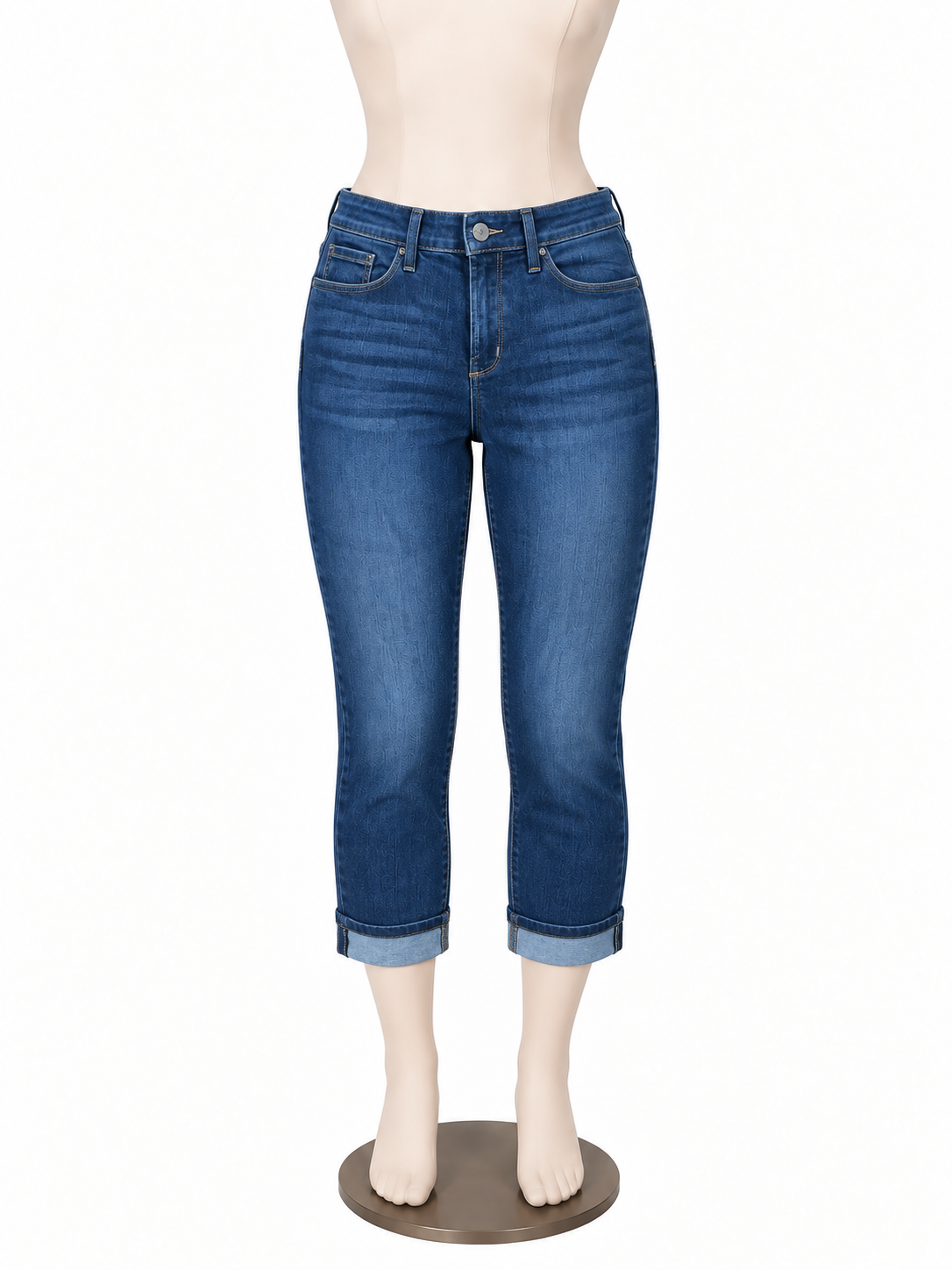 NYDJ Marilyn Crop Slim Straight Jeans Womens Size 8 Dark Wash Blue Lift Tuck - ONLINE ONLY