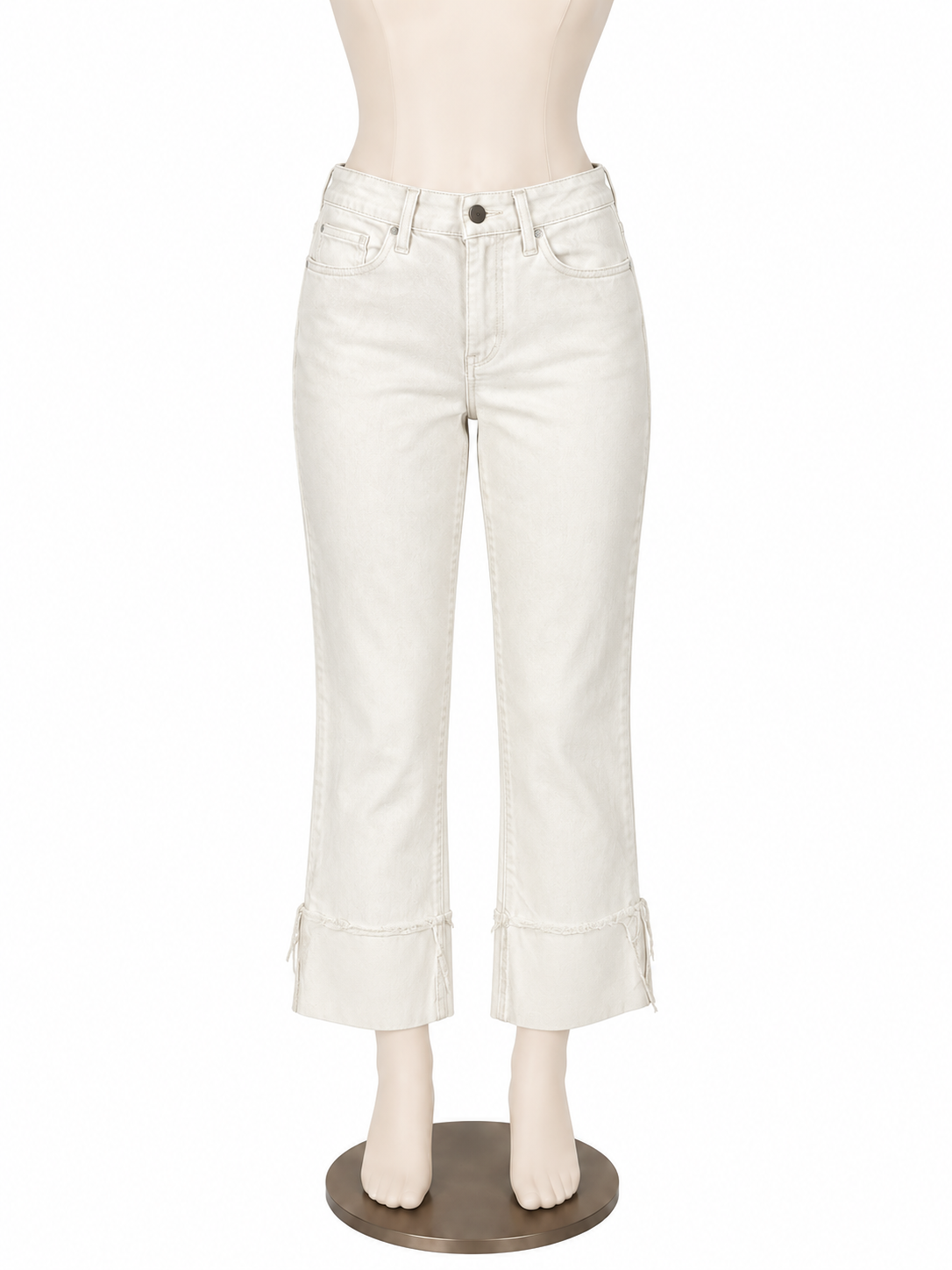 J Brand Joan High-Rise Tiered Hem Crop Jeans White Size 6 - ONLINE ONLY