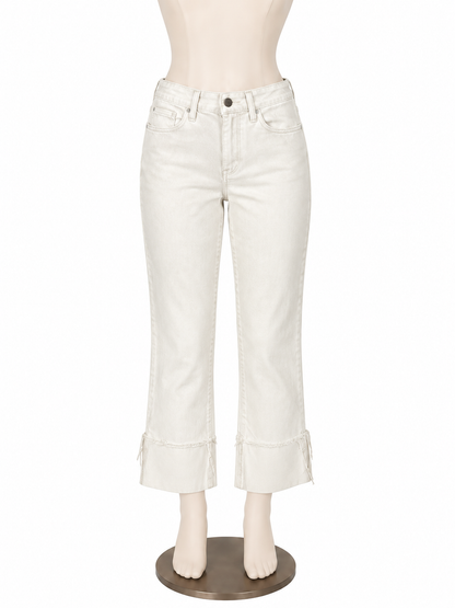 J Brand Joan High-Rise Tiered Hem Crop Jeans White Size 6 - ONLINE ONLY