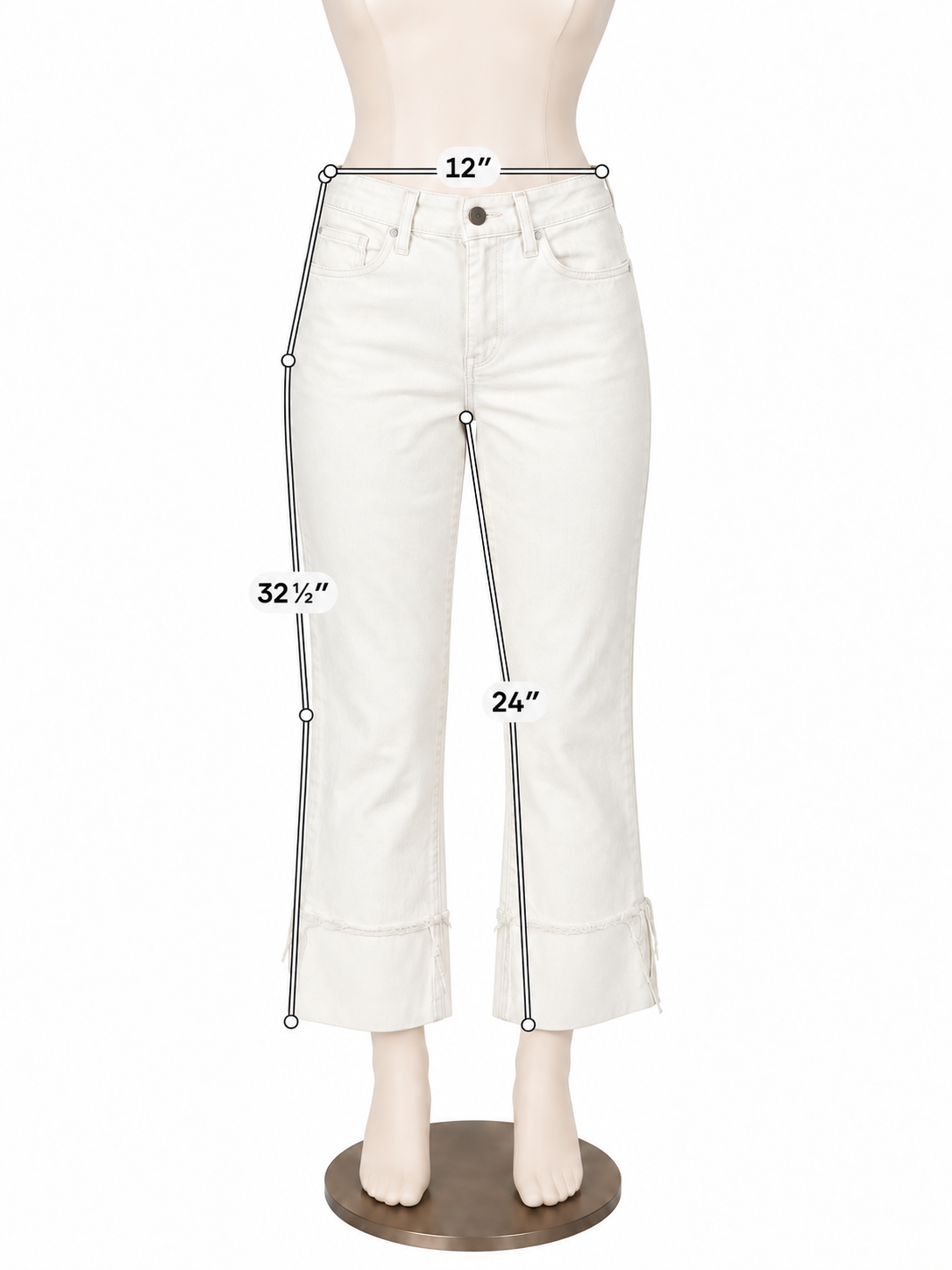 J Brand Joan High-Rise Tiered Hem Crop Jeans White Size 6 - ONLINE ONLY