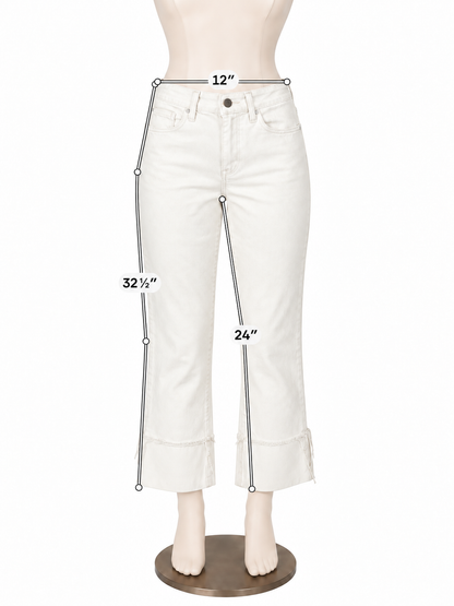 J Brand Joan High-Rise Tiered Hem Crop Jeans White Size 6 - ONLINE ONLY