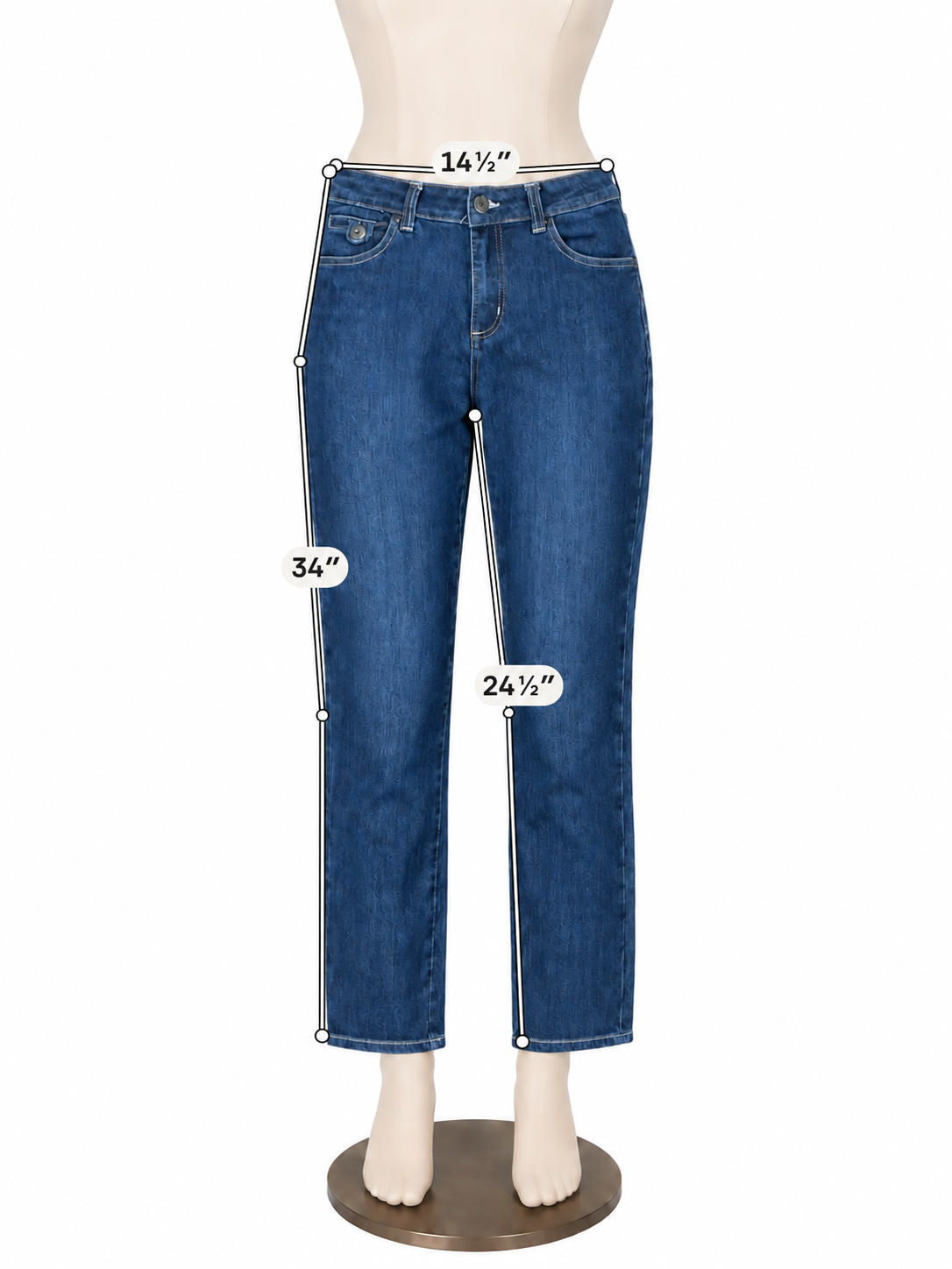One X One Womens Size 6 Mid-Rise Straight Leg Ankle Crop Jeans Dark Wash- ONLINE ONLY