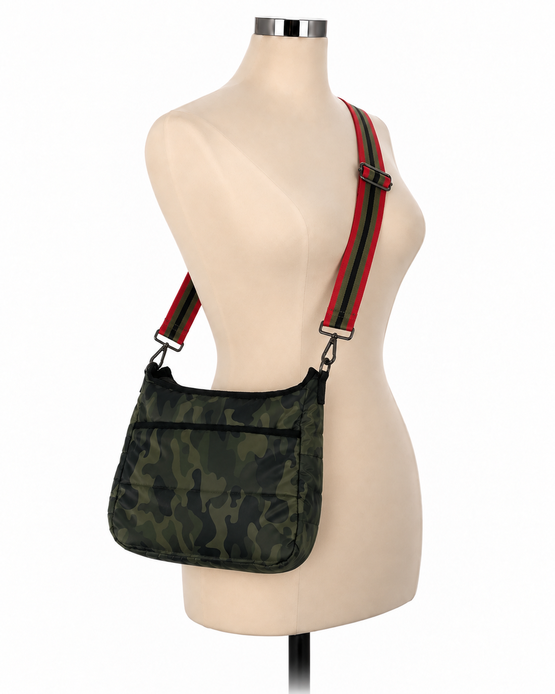 Haute Shore Meganari Camo Neoprene Crossbody Bag with Striped Strap