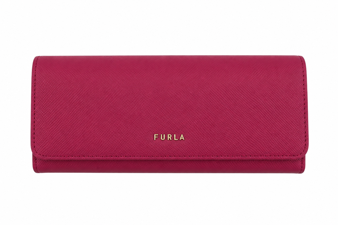 Furla Babylon XL Bifold Continental Wallet Lampone Pink Leather