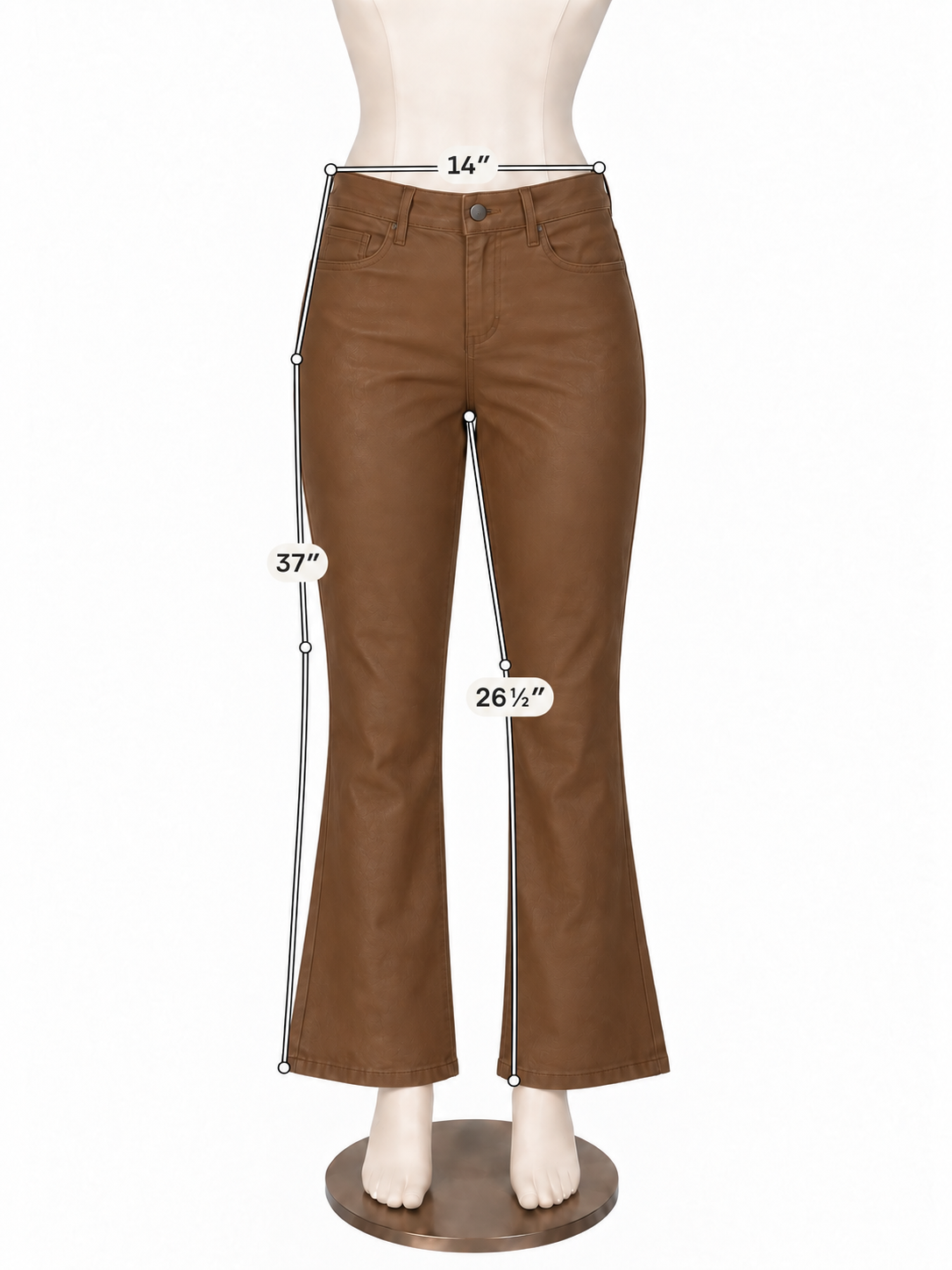 PAIGE Faux Leather Cropped Flare Pants Chestnut Brown Size 28 - ONLINE ONLY