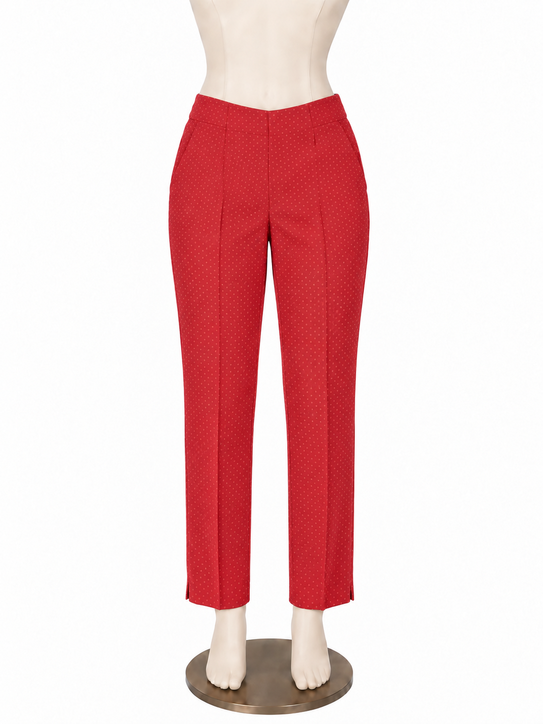 Eric by Liverpool Red &amp; Pink Polka Dot Stretch Ankle Pants Size 8 - ONLINE ONLY