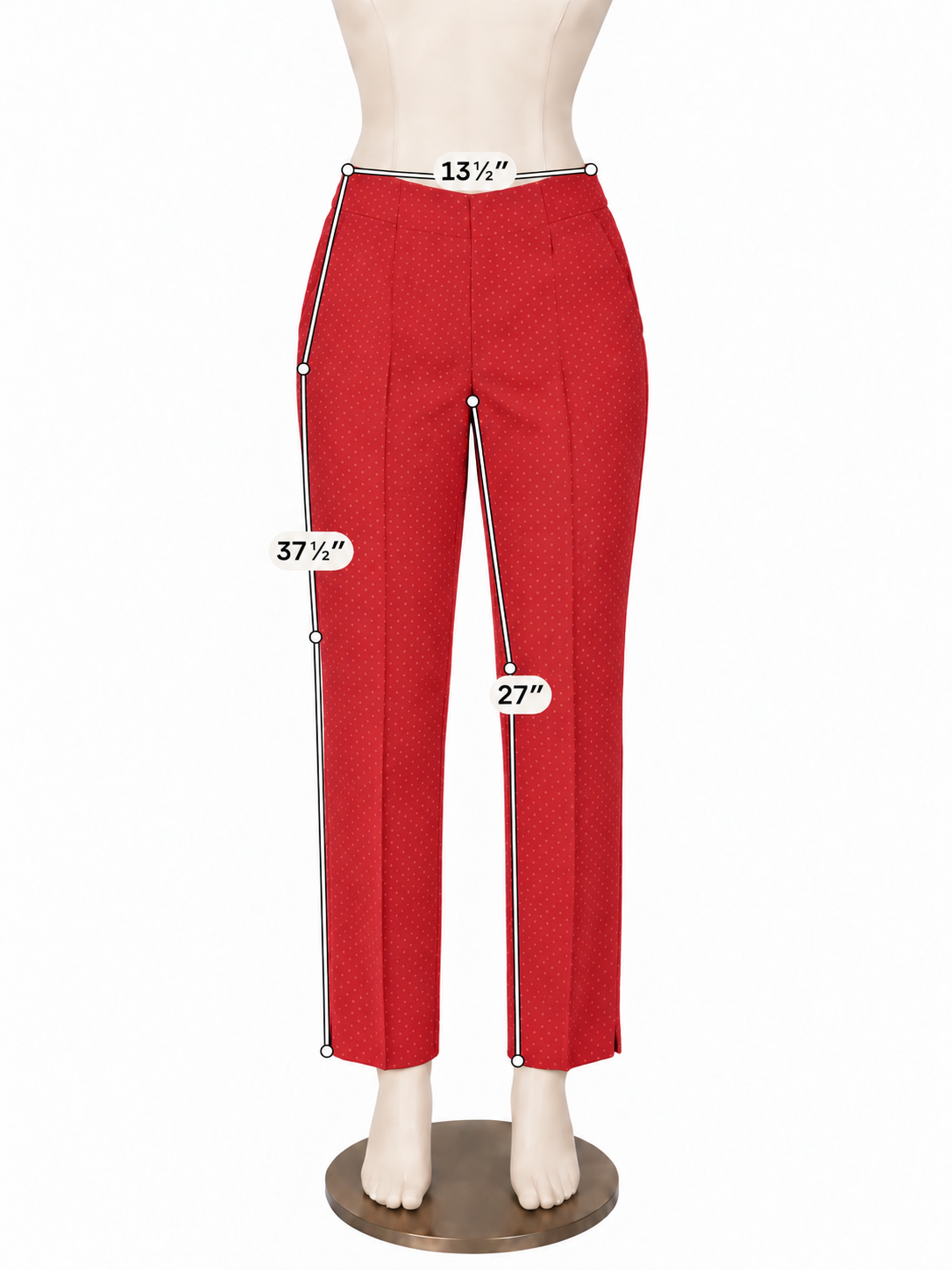 Eric by Liverpool Red &amp; Pink Polka Dot Stretch Ankle Pants Size 8 - ONLINE ONLY