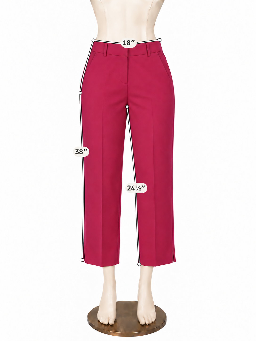 Talbots Stretch Slim Ankle Pants Fuchsia Pink Size 12 - ONLINE ONLY