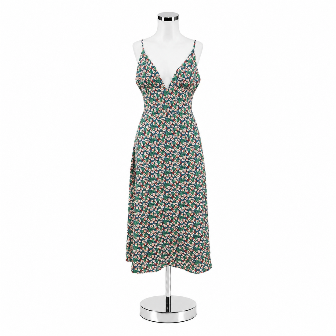 Sans Souci Ditsy Floral V-Neck Midi Slip Dress Size Small - ONLINE ONLY