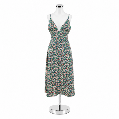 Sans Souci Ditsy Floral V-Neck Midi Slip Dress Size Small - ONLINE ONLY
